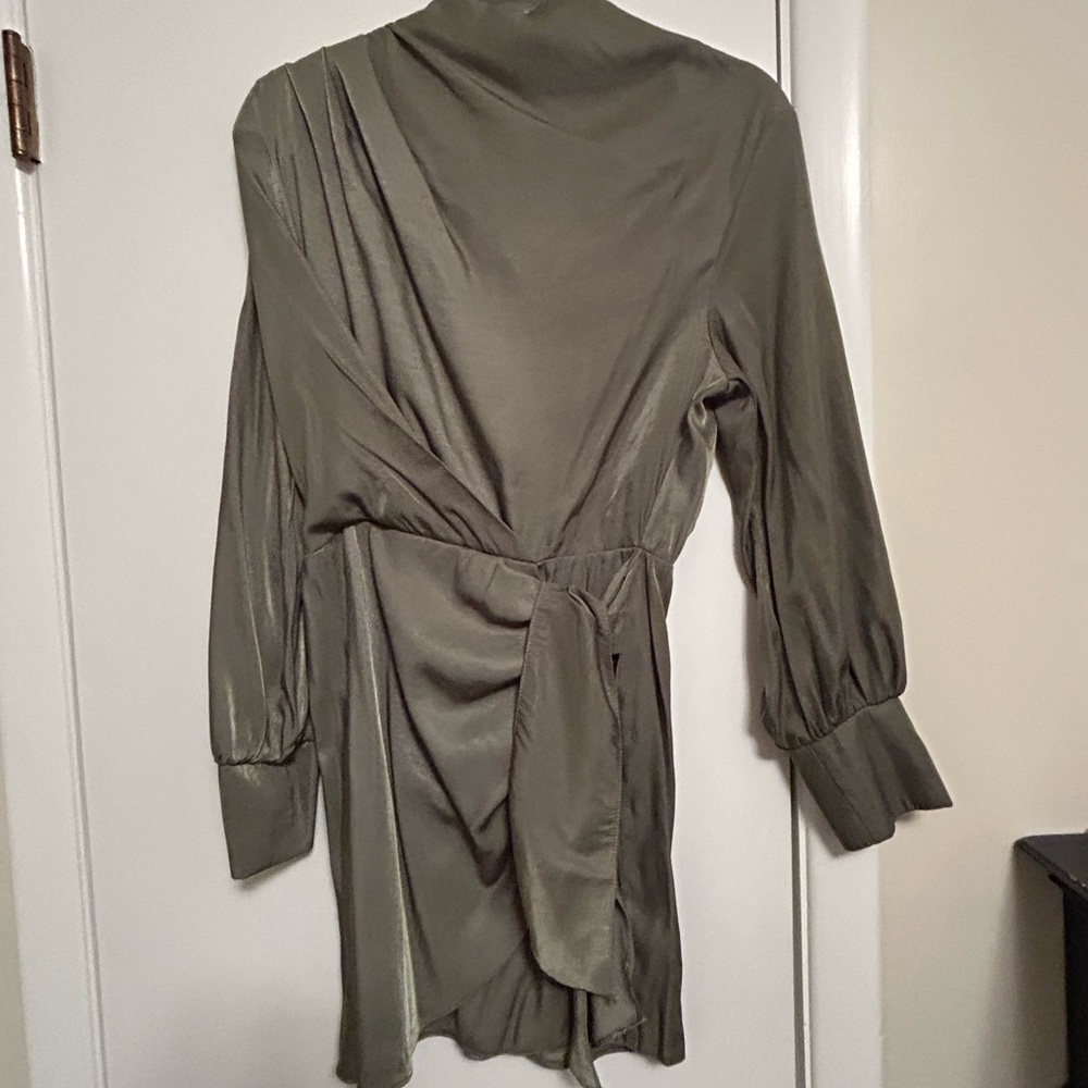 ASOS Olive Satin Mini Dress